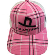 Red Plaid Grey logo trucker hat  Western Worlds New Brand- NOD 'N RIDE